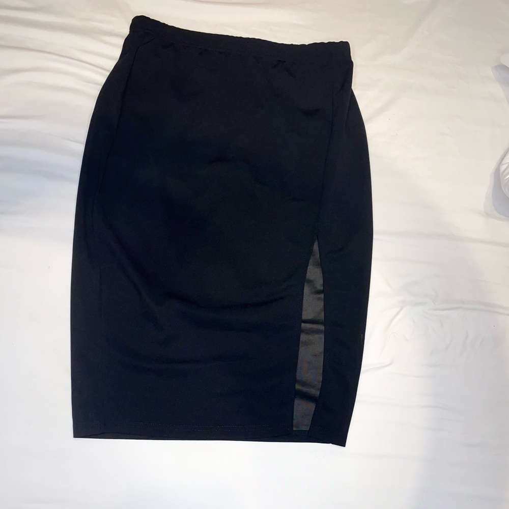 Shien black Midi Work Skirt